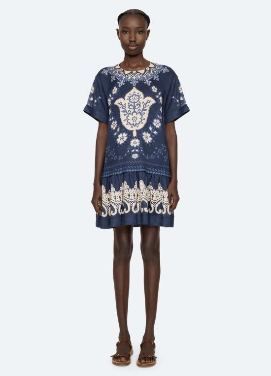  씨뉴욕 숏 원피스 Sea Ny Emelina S/S 드레스 네이비 - SEA NY