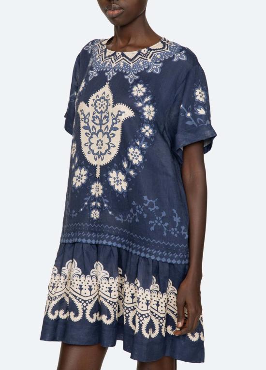  씨뉴욕 숏 원피스 Sea Ny Emelina S/S 드레스 네이비 - SEA NY