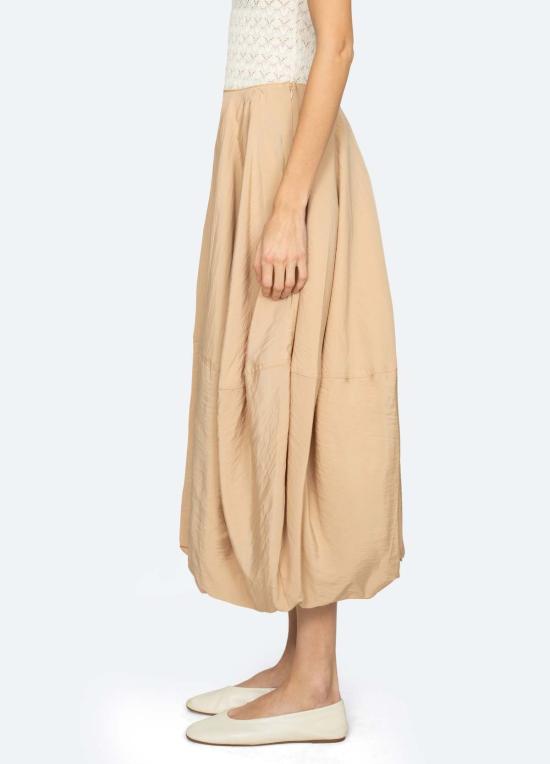  씨뉴욕 롱 스커트 씨 니 리세트 스커트 카키 - SEA NY