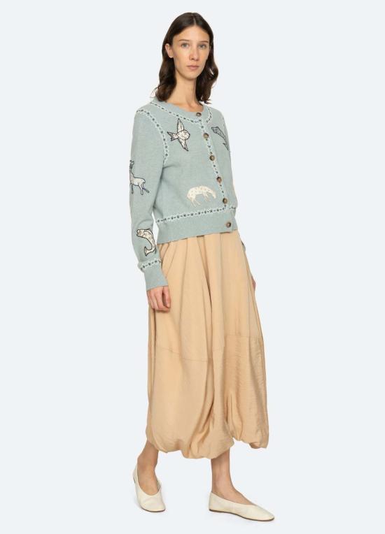  씨뉴욕 롱 스커트 씨 니 리세트 스커트 카키 - SEA NY