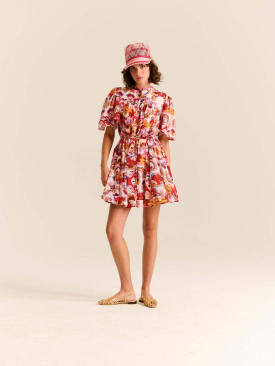  캐롤리나 케이 숏 원피스 캐롤리나 K 케리 드레스 페이즐리 플로럴 - CAROLINA K