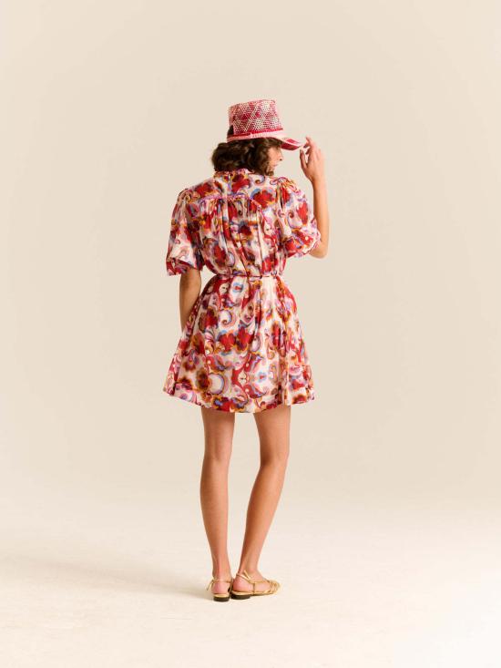  캐롤리나 케이 숏 원피스 캐롤리나 K 케리 드레스 페이즐리 플로럴 - CAROLINA K