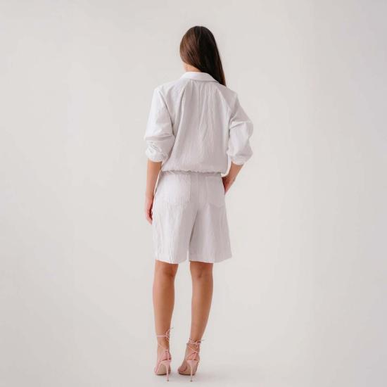  사블린 셔츠 탈라 허리 조임 풀오버 탑 화이트 - SABLYN