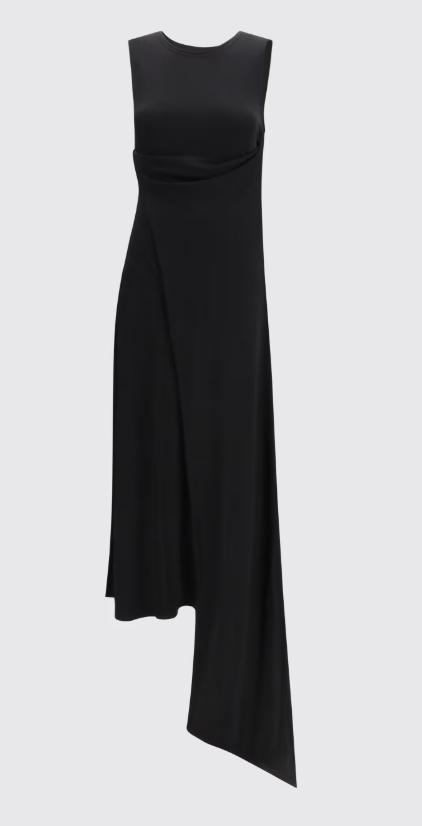 26SS 아미 저지 맥시 라발리에르 드레스 FDR657JE0223 001 NOIR - AMI