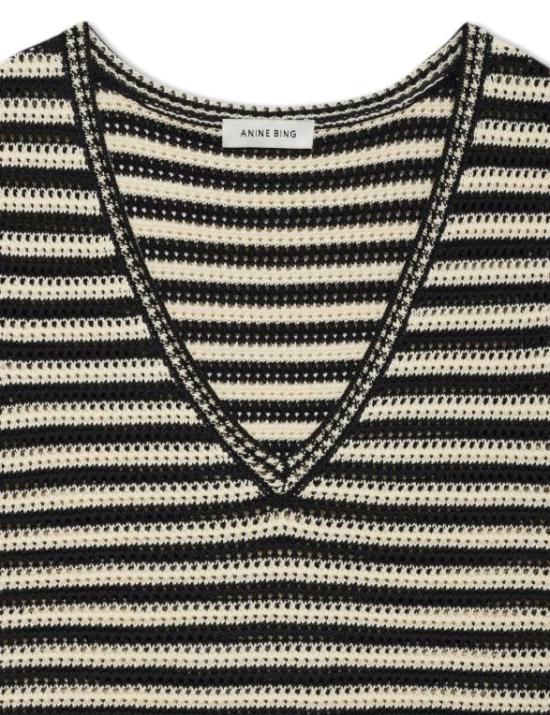 26SS 애니빙 후드 티셔츠 A0911919 MTL81 WHITE BLACK - ANINE BING