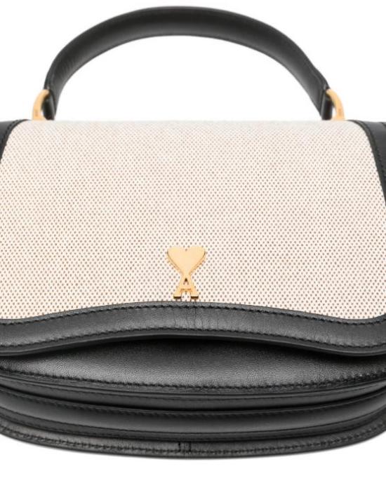 26SS 아미 탑 핸들 디테일 토트백 ULL718AW0002 1360 BLANCCREME NOIR - AMI