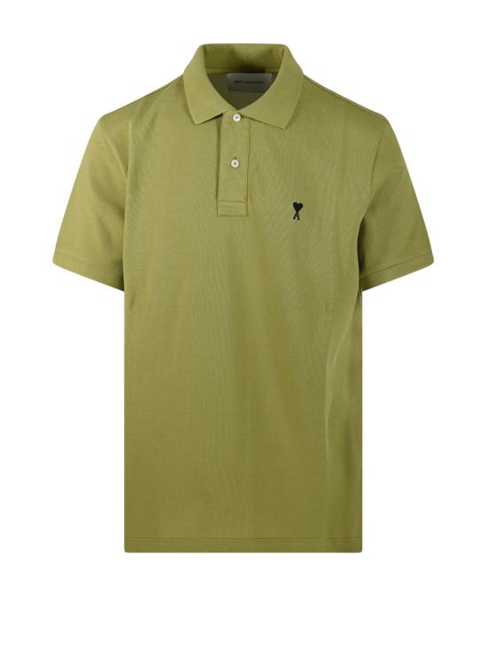 26SS 아미 스몰 하트 로고 폴로 티셔츠 HPL411 760 A035 MATCHA DOM