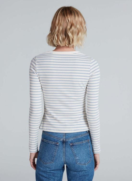  ASKK 뉴욕 긴팔 티셔츠 Askk NY 긴팔 골지 크루넥 더블 스트라이프 티셔츠 - ASKK NY