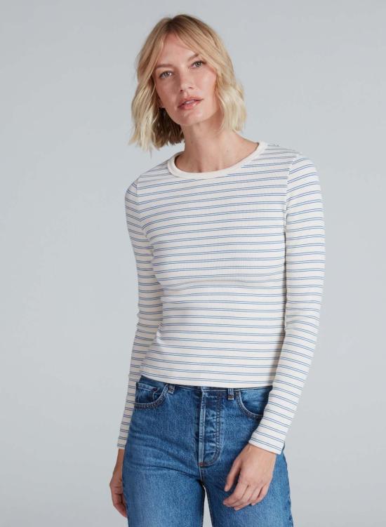  ASKK 뉴욕 긴팔 티셔츠 Askk NY 긴팔 골지 크루넥 더블 스트라이프 티셔츠 - ASKK NY