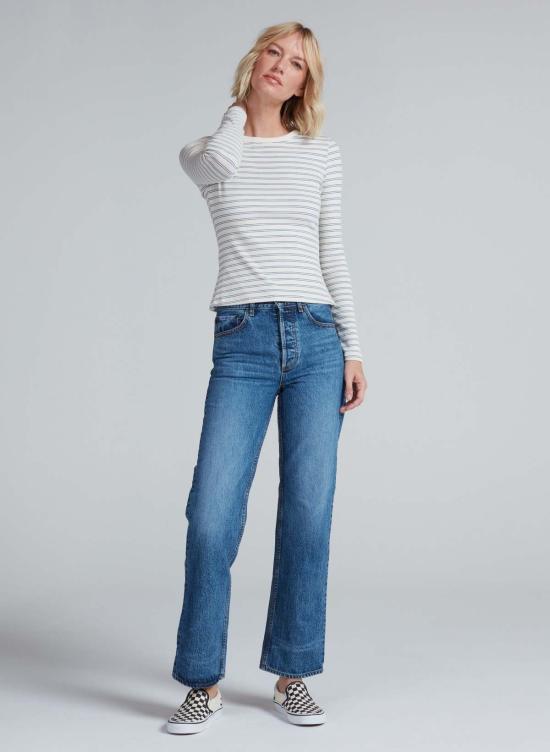  ASKK 뉴욕 긴팔 티셔츠 Askk NY 긴팔 골지 크루넥 더블 스트라이프 티셔츠