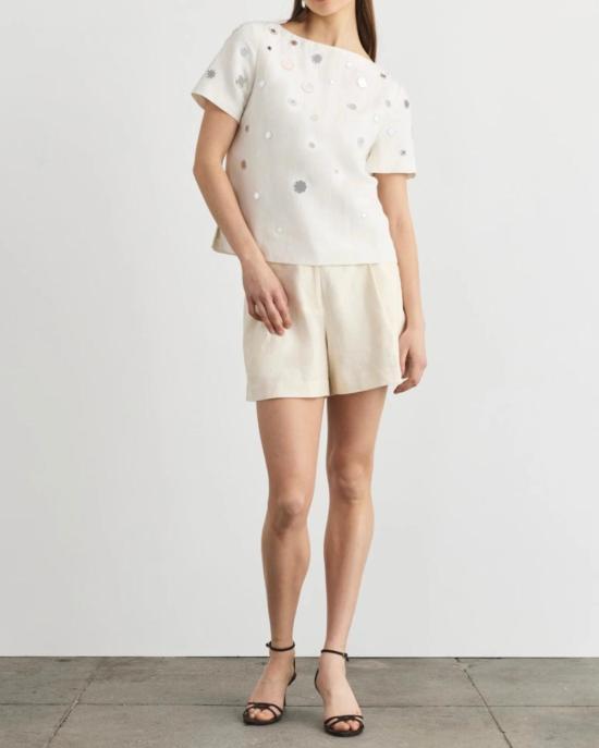  타냐 테일러 블라우스 에덴 탑 크림 - TANYA TAYLOR