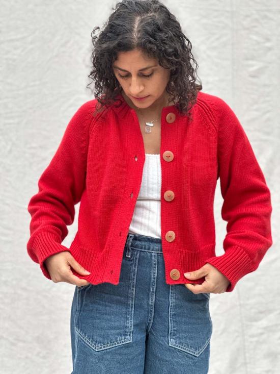  DAĒZA 가디건 다에자 코튼 알파카 래글런