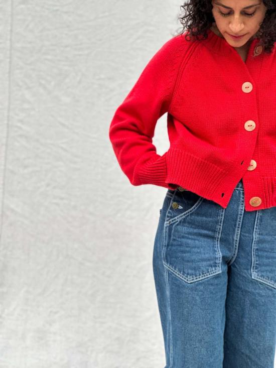  DAĒZA 가디건 다에자 코튼 알파카 래글런 - OTHER BRANDS