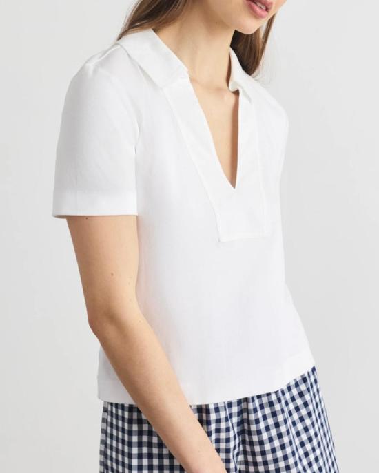  타냐 테일러 셔츠 멜라니 탑 옵틱 화이트 - TANYA TAYLOR