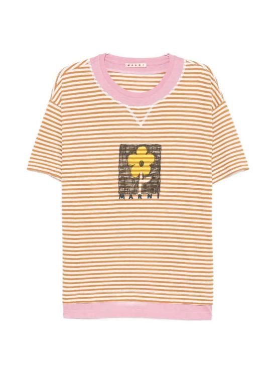 26SS 마르니 반팔 티셔츠 HUMU0364PQUSCZ24 MUSTARD