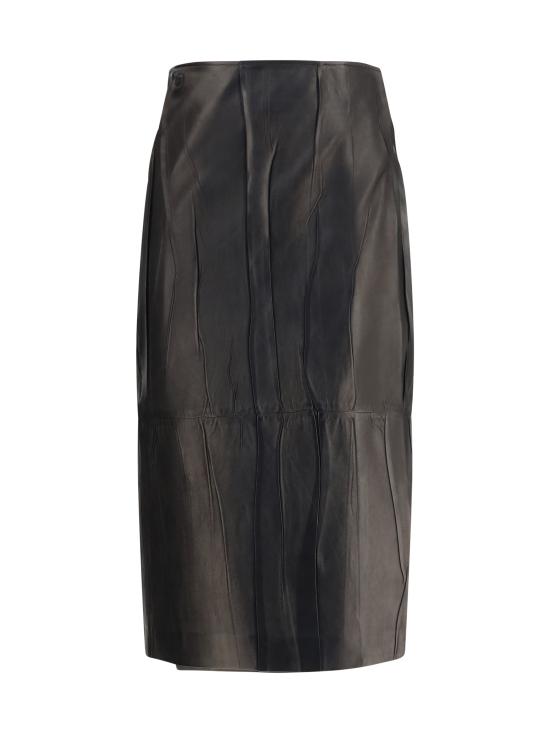 26SS 에르마노 설비노 롱 스커트 D482O767GKH 95708 BLACK