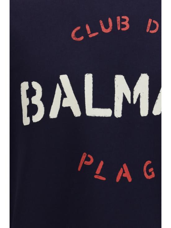 26SS 발망 후드 티셔츠 GH0JQ130BD51 SFR BLUE - BALMAIN