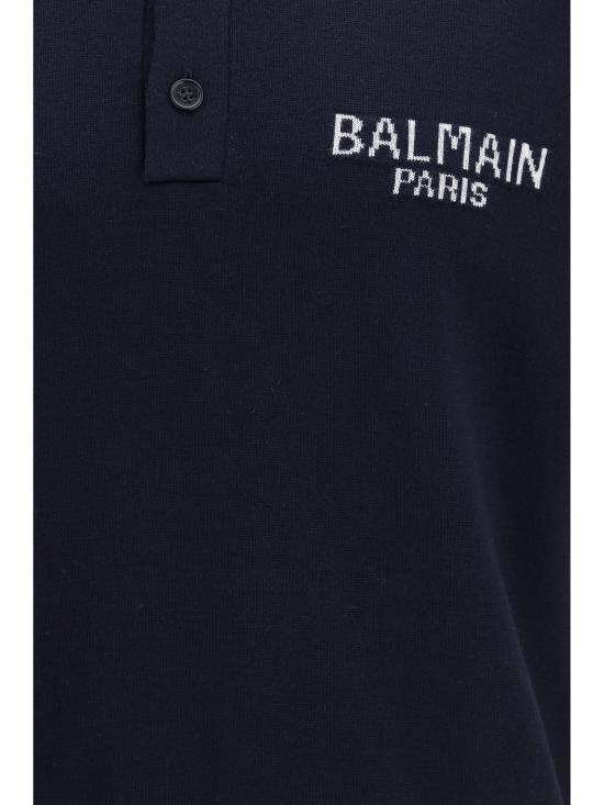 26SS 발망 폴로 티셔츠 GH0GB045KJ87 SAT BLUE - BALMAIN