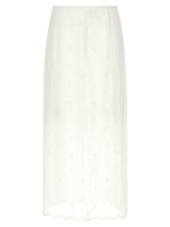 26SS 마그다뷰트림 미디 스커트 270526CREAM White