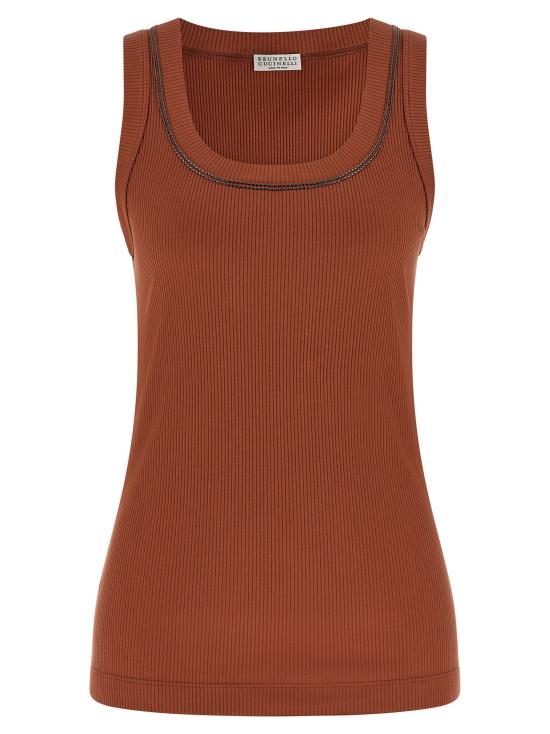 26SS 브루넬로 쿠치넬리 민소매 티셔츠 MG902BW710C8604 Brown