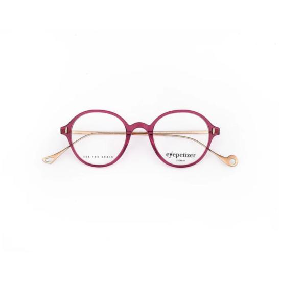  아이페타이저 안경 엘리자베스 옵트 라운드 반투명 마젠타 안경 (골드 메탈릭 템플)