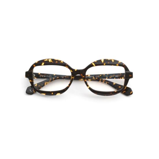  리와인드 안경 클래식한 직사각형 프레임의 섬세한 호피무늬 아세테이트 안경