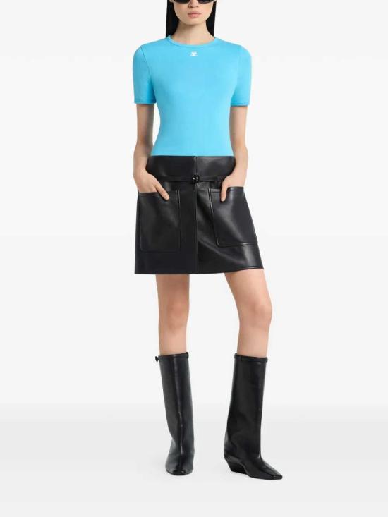 26SS 쿠레쥬 반팔 티셔츠 125JTS017JS0203 AQUA 7027 - COURREGES