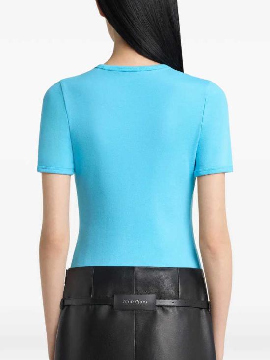 26SS 쿠레쥬 반팔 티셔츠 125JTS017JS0203 AQUA 7027 - COURREGES