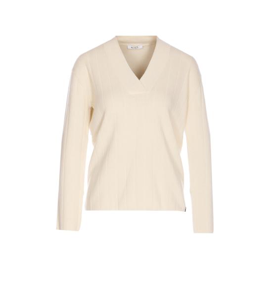 25FW 막스마라 ARTEN 아르텐 캐시미어 립 V넥 스웨터 2521366059600 ARTEN 003 White