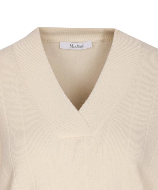 25FW 막스마라 ARTEN 아르텐 캐시미어 립 V넥 스웨터 2521366059600 ARTEN 003 White - MAX MARA