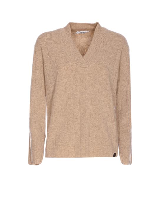 25FW 막스마라 ARTEN 아르텐 캐시미어 립 V넥 스웨터 2521366059600 ARTEN 001 Beige
