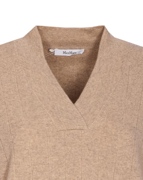 25FW 막스마라 ARTEN 아르텐 캐시미어 립 V넥 스웨터 2521366059600 ARTEN 001 Beige - MAX MARA