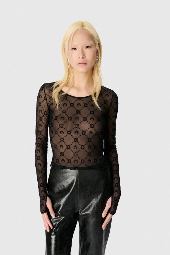 26SS 마린세르 긴팔 티셔츠 WTS018ACJER0005 BK99 Black - MARINE SERRE