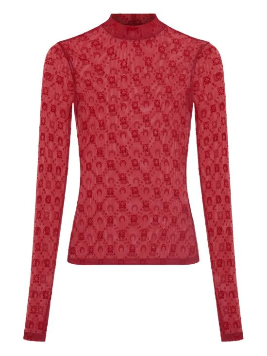 26SS 마린세르 긴팔 티셔츠 WTO388ACJER0005 RD11 Ribbon red