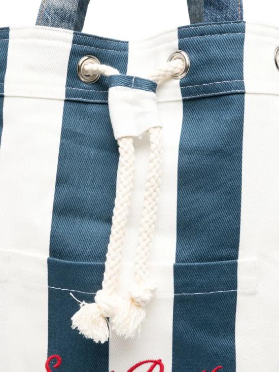 26SS 세인트바쓰 백팩 BEAP001 02708L 61 WHITE STRIPES BLUE RED LOGO - MC2 SAINT BARTH