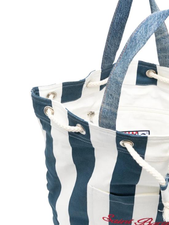 26SS 세인트바쓰 백팩 BEAP001 02708L 61 WHITE STRIPES BLUE RED LOGO - MC2 SAINT BARTH