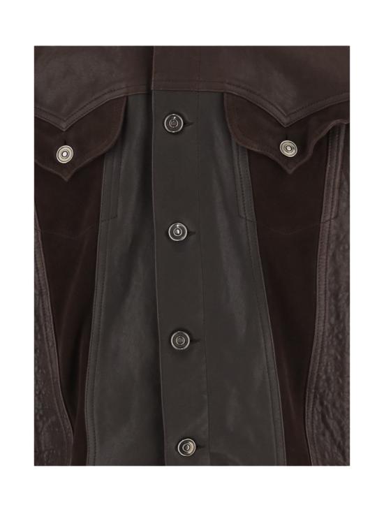 26SS 베르사체 가죽 자켓 10242081A177661N260 Brown - VERSACE
