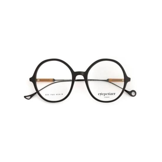  아이페타이저 안경 솔레이 라운드 프레임 안경 (무광 블랙 전면)