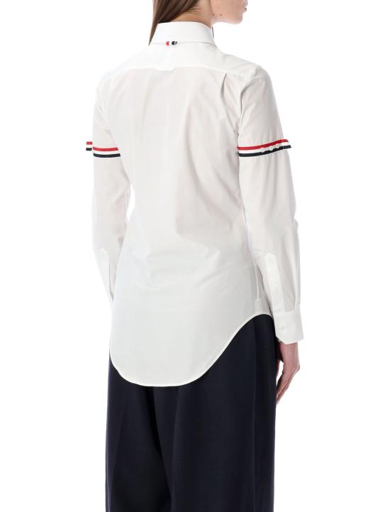  톰브라운 셔츠 톰 브라운 클래식 라운드 칼라 셔츠 화이트 - THOM BROWNE