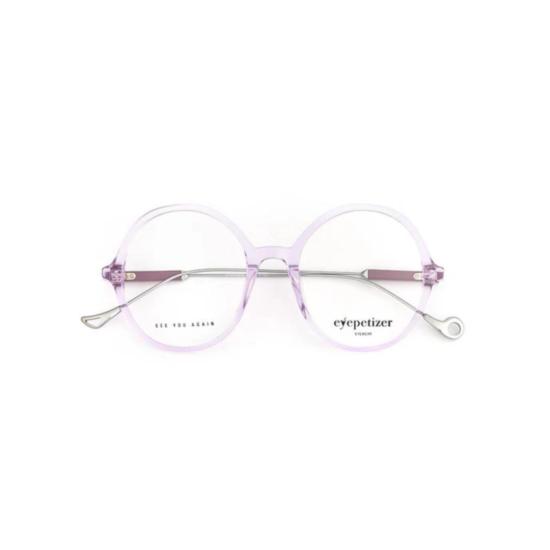  아이페타이저 안경 솔레이 반투명 라벤더 원형 프레임 (실버 메탈 장식)
