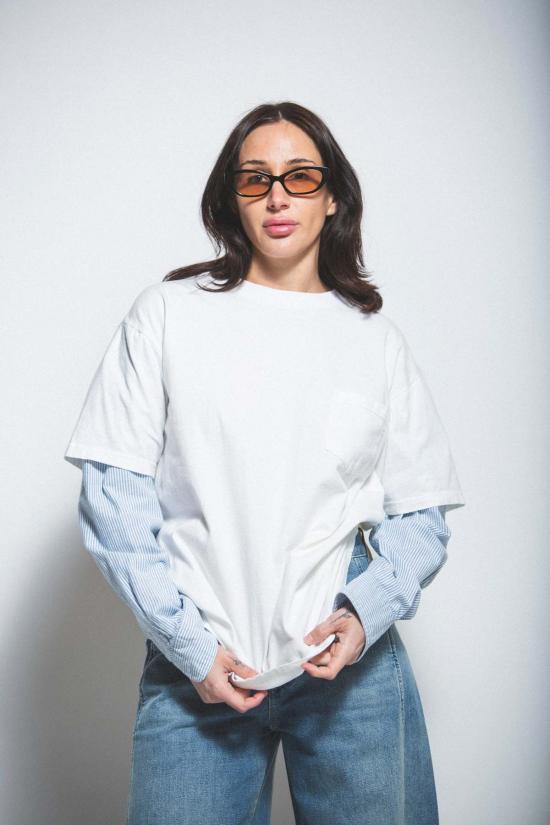  Preservation REWORKED 긴팔 티셔츠 레이어드 소매 포켓 티셔츠 리워크 - OTHER BRANDS