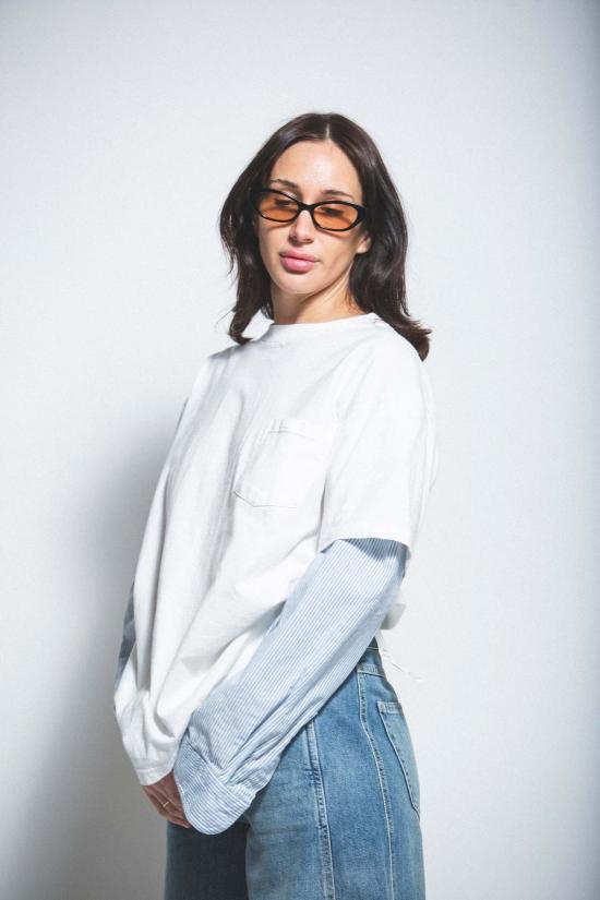  Preservation REWORKED 긴팔 티셔츠 레이어드 소매 포켓 티셔츠 리워크 - OTHER BRANDS