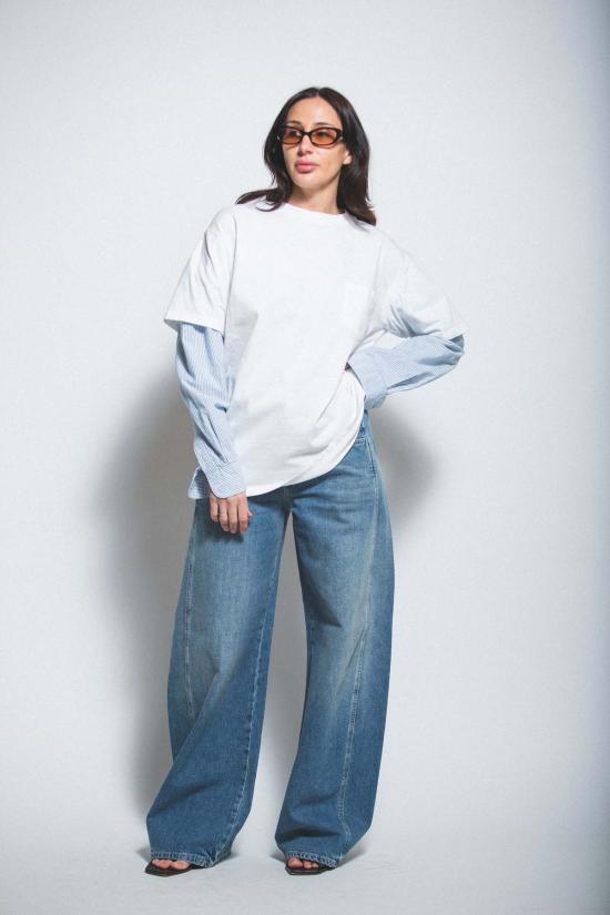  Preservation REWORKED 긴팔 티셔츠 레이어드 소매 포켓 티셔츠 리워크