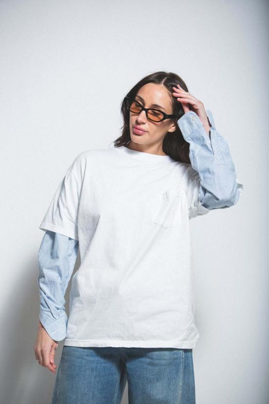  Preservation REWORKED 긴팔 티셔츠 레이어드 소매 포켓 티셔츠 리워크 - OTHER BRANDS