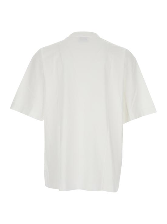  오프화이트 반팔 티셔츠 오버사이즈 로고와 대비되는 레터링 프린트 티셔츠 - OFF WHITE