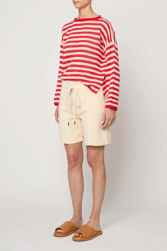  아뜰리에 델핀 스웨터 아틀리에 델핀 레일라니 스웨터 오픈워크 니트 레드/화이트