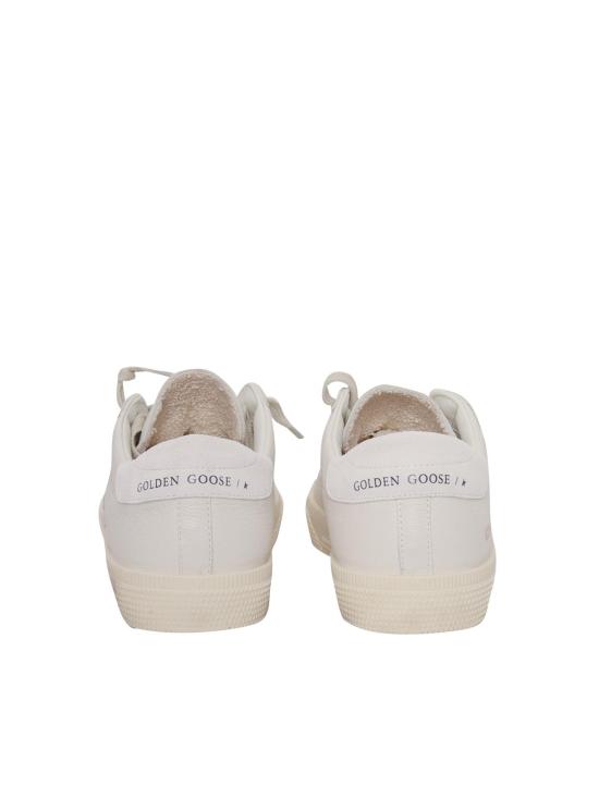  [키즈] 골든구스 스니커즈 골든 구스 메이 나파 가죽 스웨이드 스타 앤 힐 키즈 스니커즈 화이트 - GOLDEN GOOSE