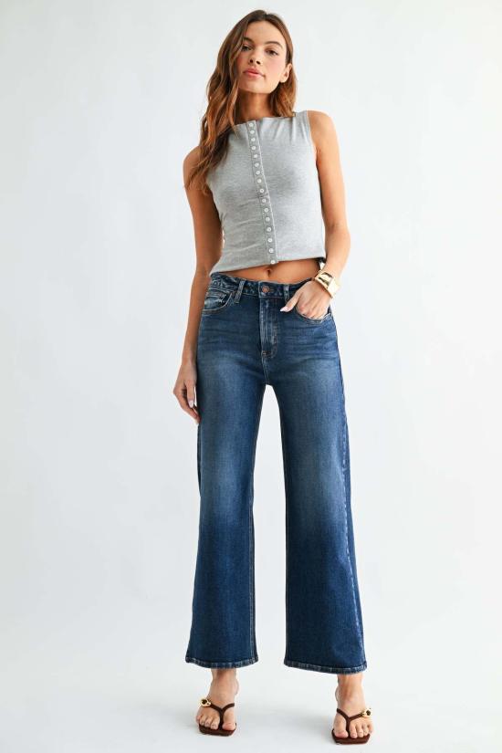  저스트 블랙 데님 데님 팬츠 JB 컬렉션 HR 와이드 레그 진 - JUST BLACK DENIM