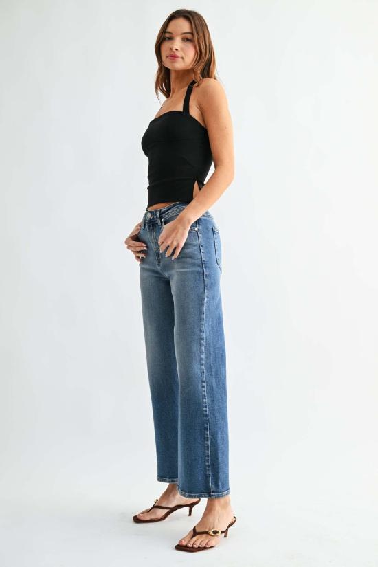  저스트 블랙 데님 데님 팬츠 JB 컬렉션 HR 와이드 레그 진 - JUST BLACK DENIM