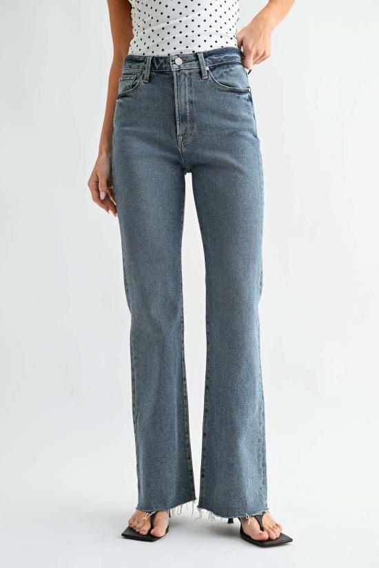  저스트 블랙 데님 데님 팬츠 JB 컬렉션 부츠컷 팬츠 미디엄 데님